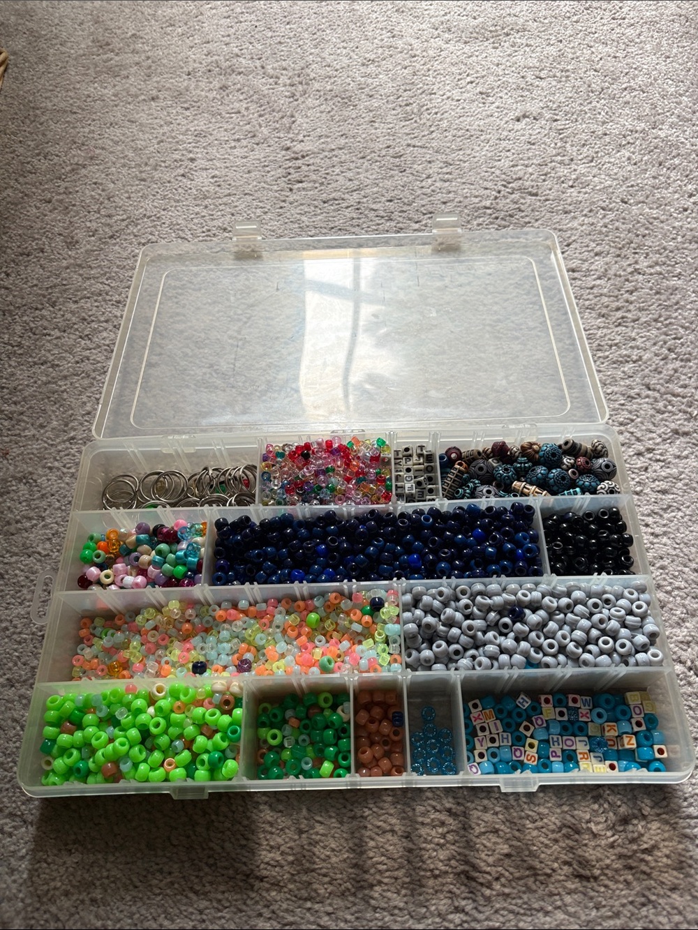 Clear Plastic Compartment Bead Organizer Box - Clear